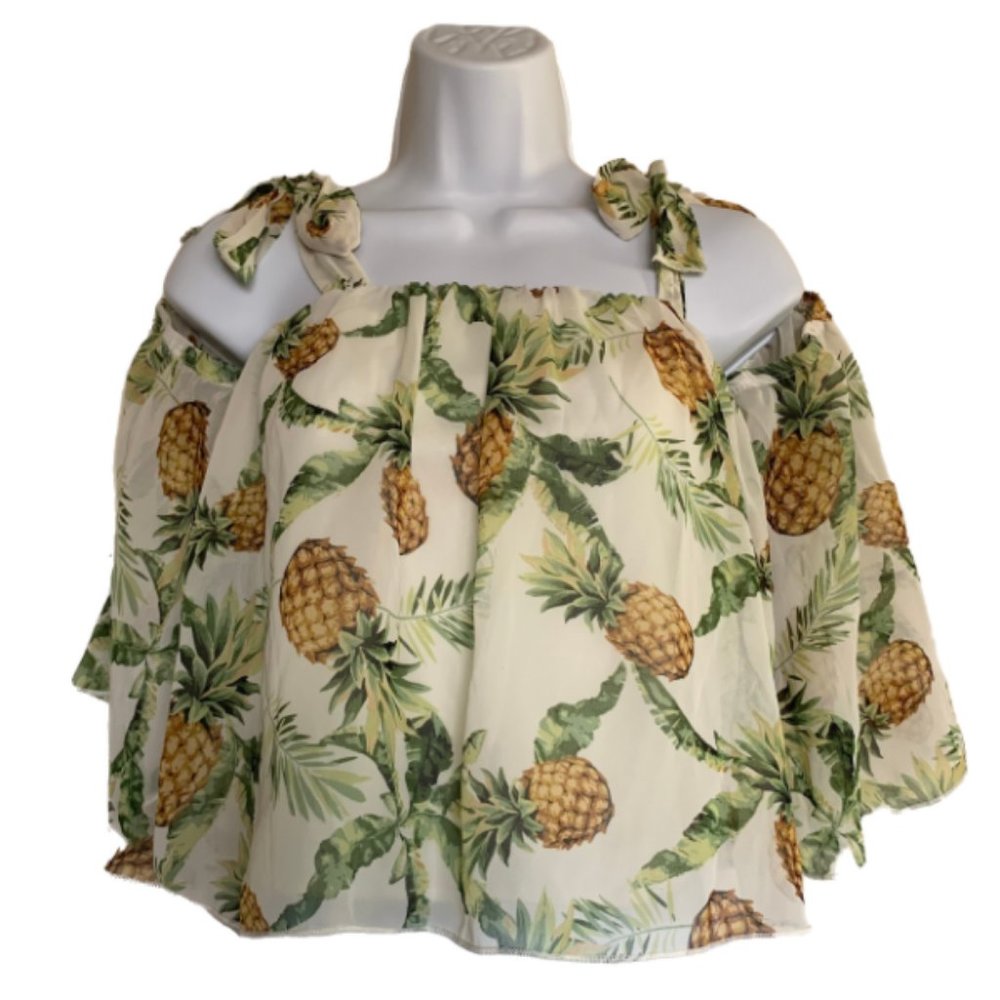 Cold Shoulder Top Pineapple Theme - New Made Brand
